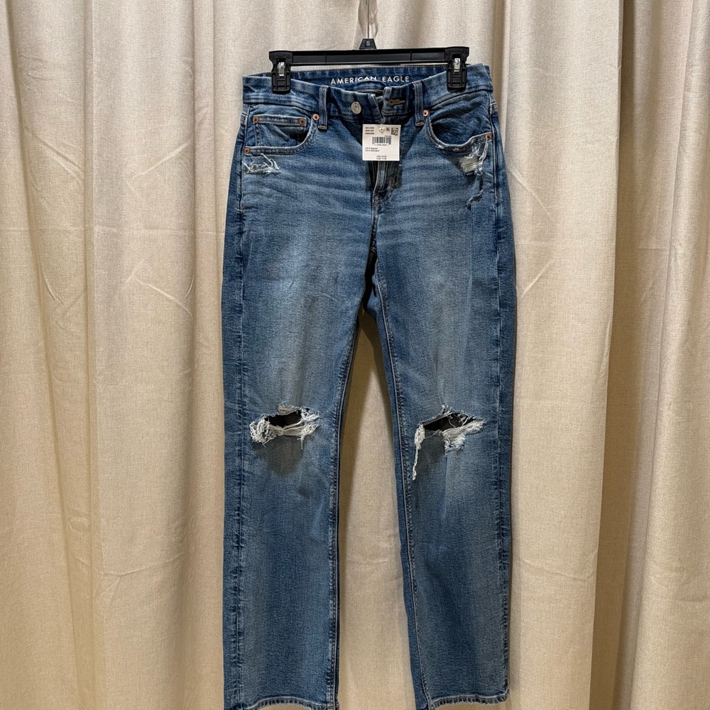 American Eagle Outfitters Women's Classic Blue Straight Leg Jeans
